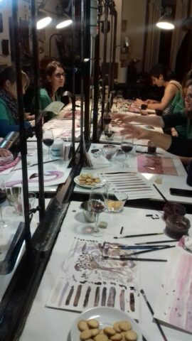Taller de pintura con vino